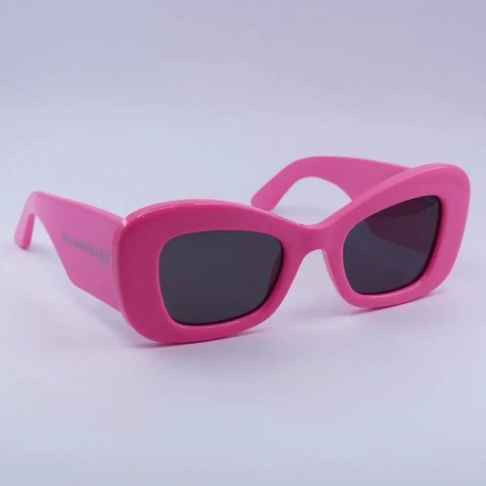 New! Alexander McQueen Vibrant Pink Sunglasses, AM0434S 004, Authentic